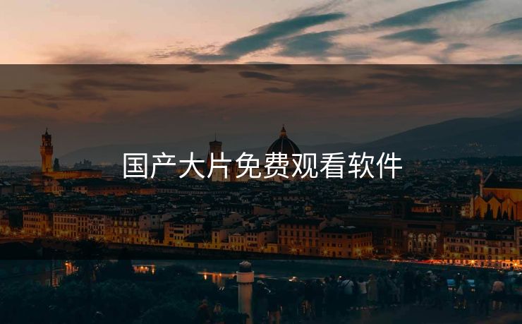 国产大片免费观看软件